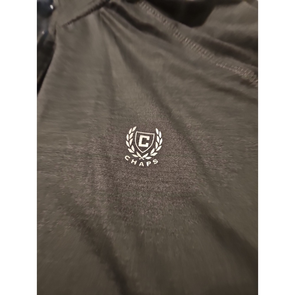 NWT Chaps Golf Men's 1/4 Zip Pullover Thin Long Sleeve Polo Size XL Black (A974) - Picture 3 of 6